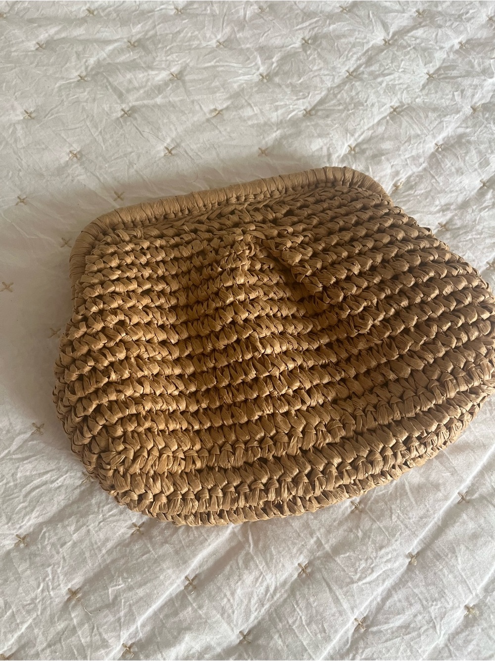 Woven Straw Clutch Bag in Natural Tan - Picture 1 of 4